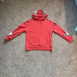PacSun Red Hoodie with Floral Accents